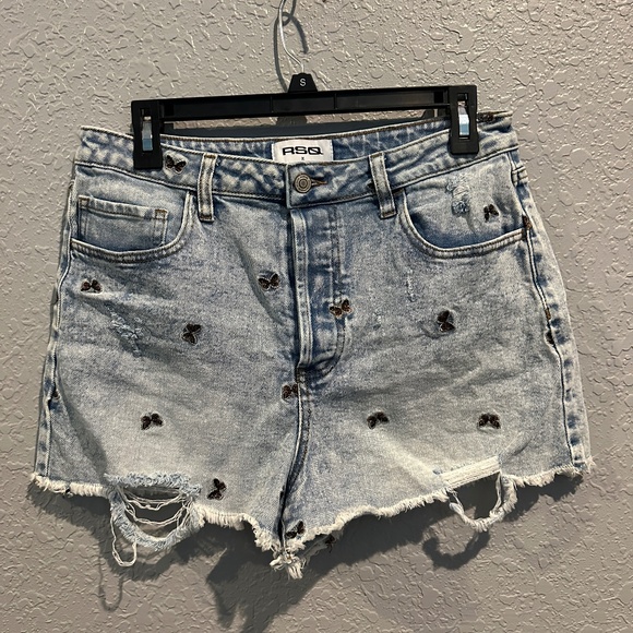 RSQ Butterfly Jeans Shorts - Picture 1 of 5